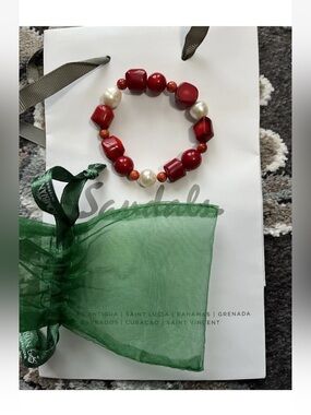 Natural Reds Gemstone Bracelet from Barbados~ Sandals Resort, Jewelry Store NEW